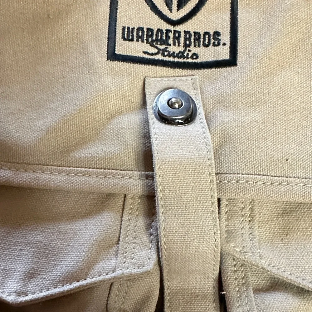 Warner Bros. Studio Beige Canvas Messenger Shoulder Book Bag